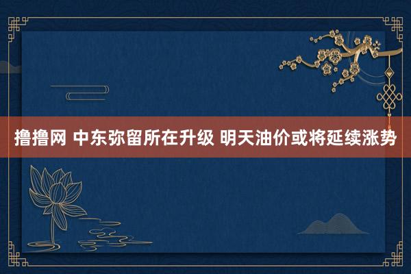 撸撸网 中东弥留所在升级 明天油价或将延续涨势