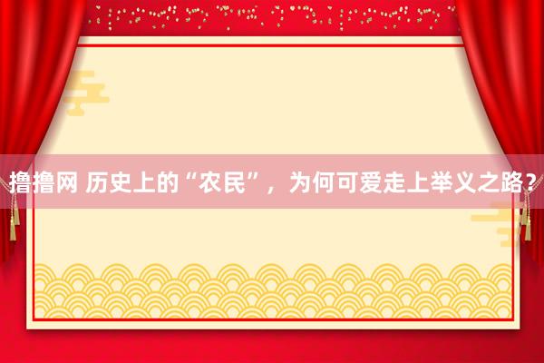 撸撸网 历史上的“农民”，为何可爱走上举义之路？