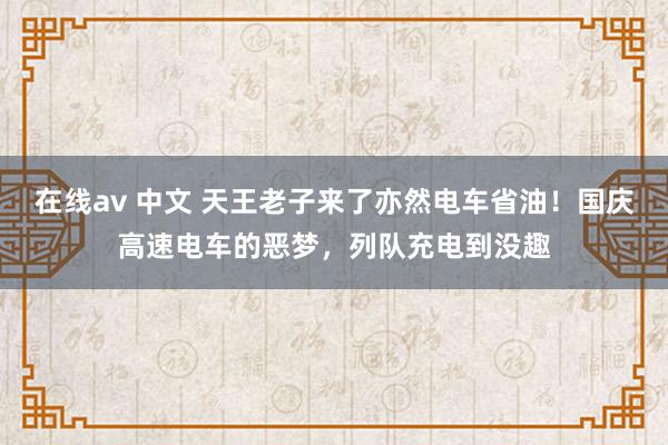 在线av 中文 天王老子来了亦然电车省油！国庆高速电车的恶梦，列队充电到没趣