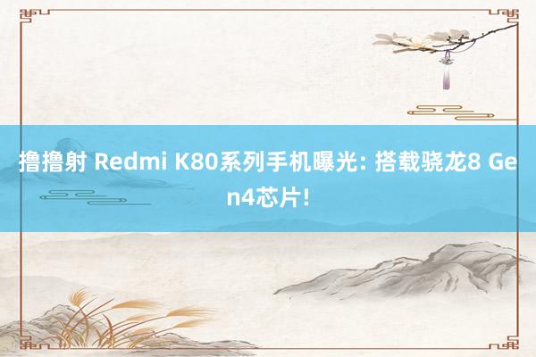 撸撸射 Redmi K80系列手机曝光: 搭载骁龙8 Gen4芯片!