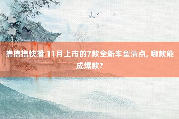 撸撸撸快播 11月上市的7款全新车型清点， 哪款能成爆款?