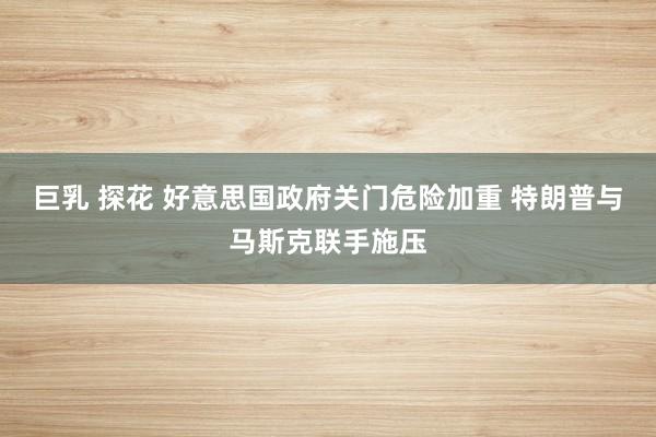 巨乳 探花 好意思国政府关门危险加重 特朗普与马斯克联手施压
