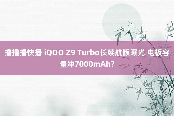 撸撸撸快播 iQOO Z9 Turbo长续航版曝光 电板容量冲7000mAh?