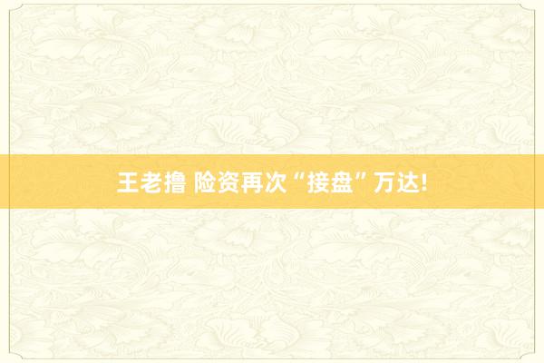 王老撸 险资再次“接盘”万达!