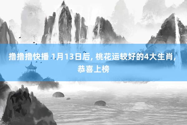 撸撸撸快播 1月13日后， 桃花运较好的4大生肖， 恭喜上榜