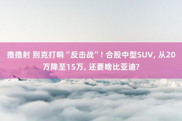 撸撸射 别克打响“反击战”! 合股中型SUV， 从20万降至15万， 还要啥比亚迪?