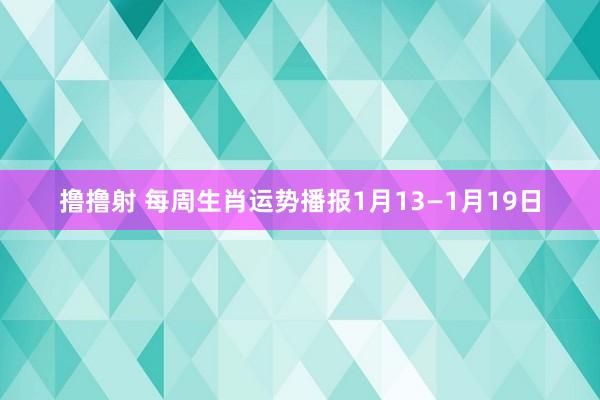 撸撸射 每周生肖运势播报1月13—1月19日