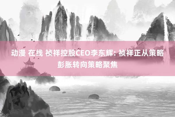 动漫 在线 祯祥控股CEO李东辉: 祯祥正从策略彭胀转向策略聚焦