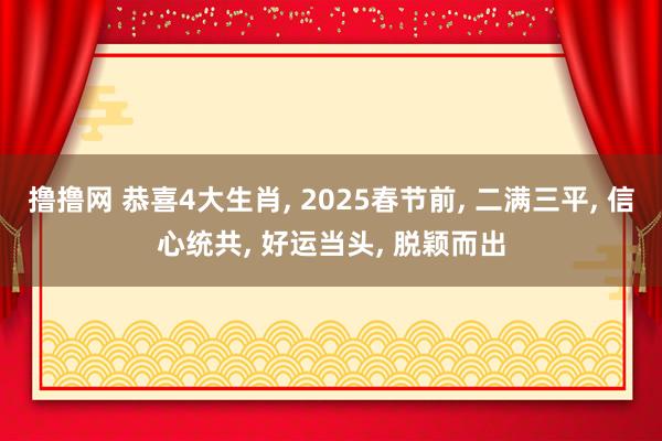 撸撸网 恭喜4大生肖， 2025春节前， 二满三平， 信心统共， 好运当头， 脱颖而出