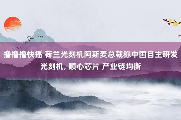 撸撸撸快播 荷兰光刻机阿斯麦总裁称中国自主研发光刻机， 顺心芯片 产业链均衡