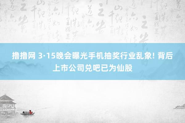 撸撸网 3·15晚会曝光手机抽奖行业乱象! 背后上市公司兑吧已为仙股