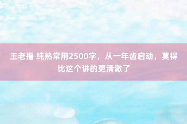王老撸 纯熟常用2500字，从一年齿启动，莫得比这个讲的更清澈了
