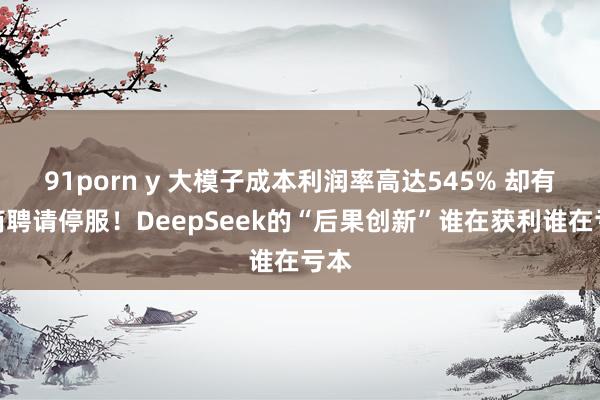 91porn y 大模子成本利润率高达545% 却有厂商聘请停服！DeepSeek的“后果创新”谁在获利谁在亏本