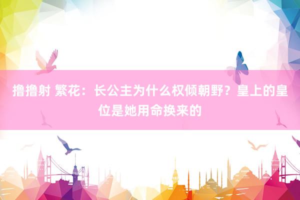 撸撸射 繁花：长公主为什么权倾朝野？皇上的皇位是她用命换来的