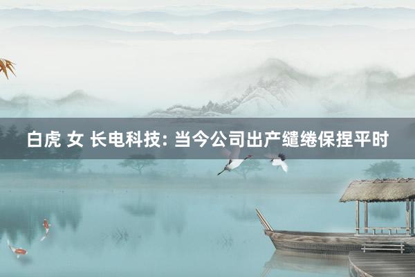 白虎 女 长电科技: 当今公司出产缱绻保捏平时