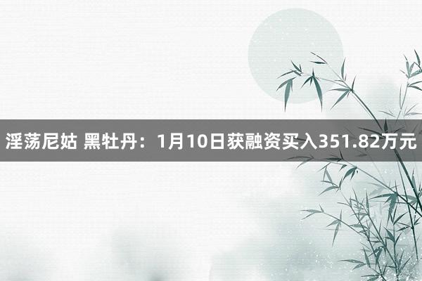 淫荡尼姑 黑牡丹：1月10日获融资买入351.82万元