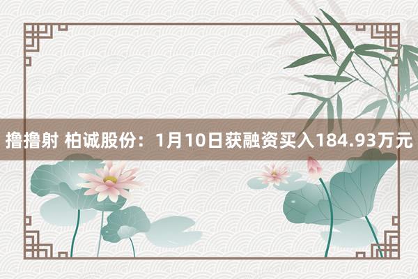 撸撸射 柏诚股份：1月10日获融资买入184.93万元