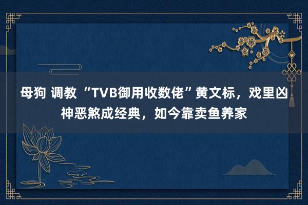 母狗 调教 “TVB御用收数佬”黄文标，戏里凶神恶煞成经典，如今靠卖鱼养家
