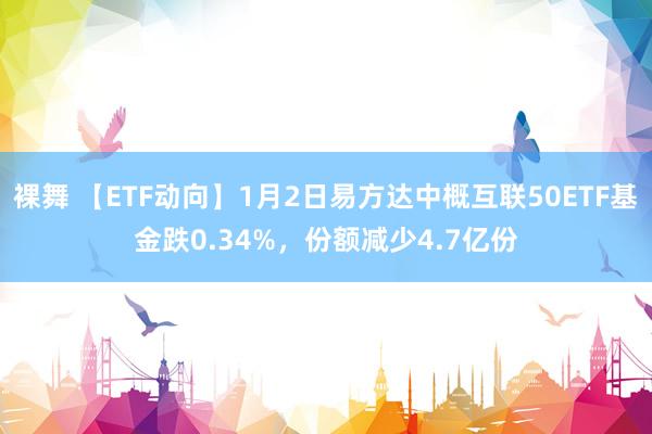 裸舞 【ETF动向】1月2日易方达中概互联50ETF基金跌0.34%，份额减少4.7亿份