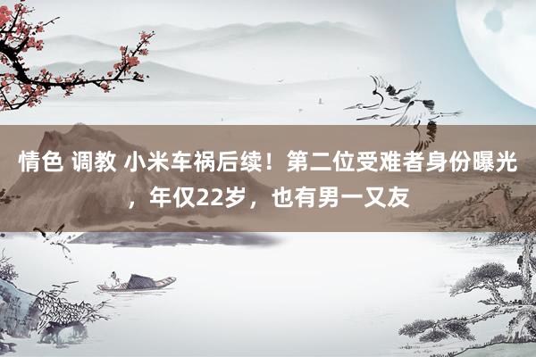 情色 调教 小米车祸后续！第二位受难者身份曝光，年仅22岁，也有男一又友