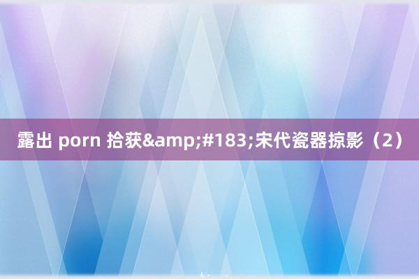 露出 porn 拾获&#183;宋代瓷器掠影（2）