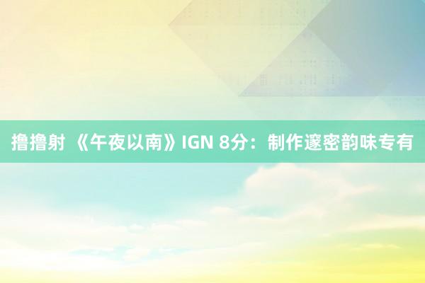 撸撸射 《午夜以南》IGN 8分：制作邃密韵味专有