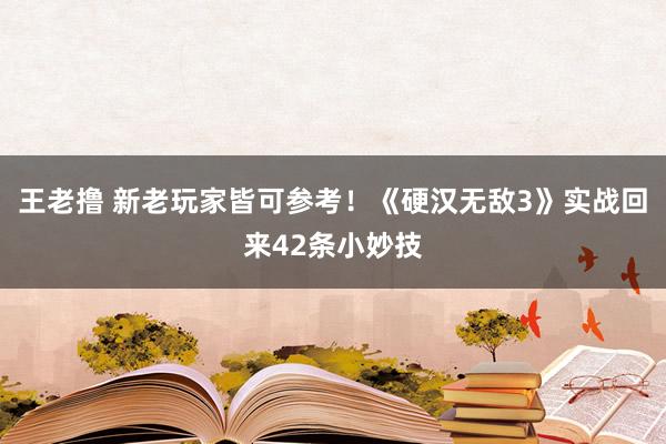 王老撸 新老玩家皆可参考！《硬汉无敌3》实战回来42条小妙技