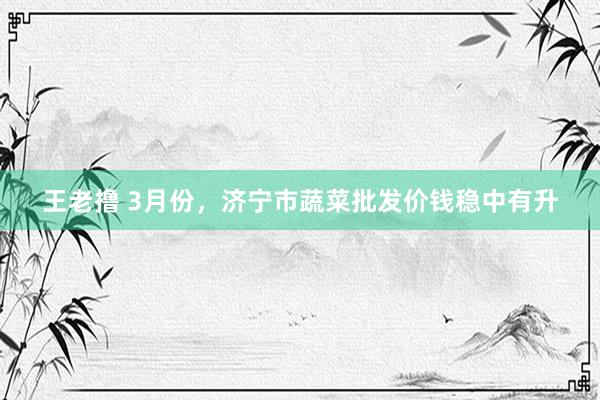 王老撸 3月份，济宁市蔬菜批发价钱稳中有升