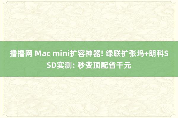 撸撸网 Mac mini扩容神器! 绿联扩张坞+朗科SSD实测: 秒变顶配省千元