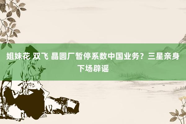姐妹花 双飞 晶圆厂暂停系数中国业务？三星亲身下场辟谣