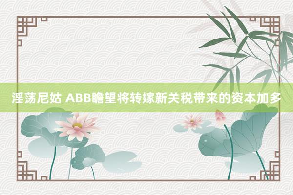 淫荡尼姑 ABB瞻望将转嫁新关税带来的资本加多