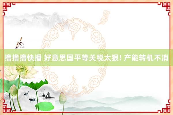 撸撸撸快播 好意思国平等关税太狠! 产能转机不消
