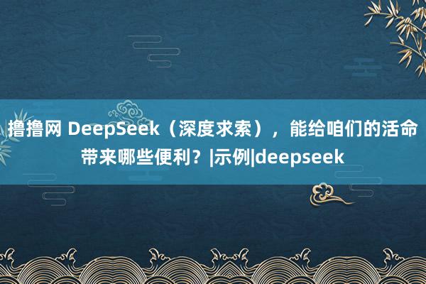 撸撸网 DeepSeek（深度求索），能给咱们的活命带来哪些便利？|示例|deepseek