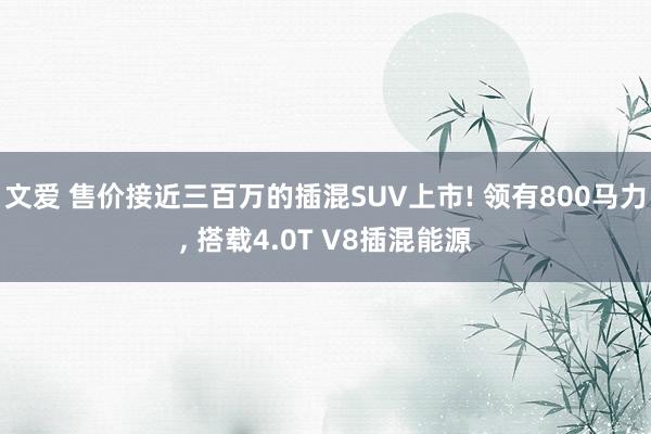 文爱 售价接近三百万的插混SUV上市! 领有800马力， 搭载4.0T V8插混能源