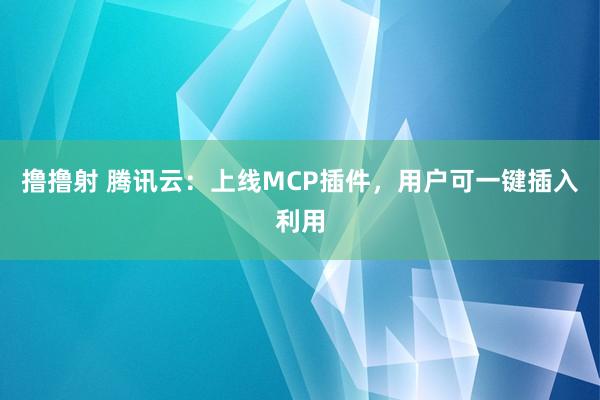 撸撸射 腾讯云：上线MCP插件，用户可一键插入利用