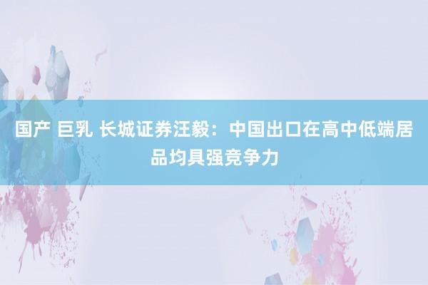国产 巨乳 长城证券汪毅：中国出口在高中低端居品均具强竞争力