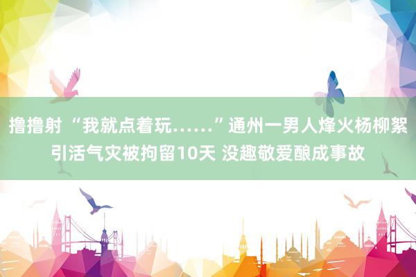 撸撸射 “我就点着玩……”通州一男人烽火杨柳絮引活气灾被拘留10天 没趣敬爱酿成事故