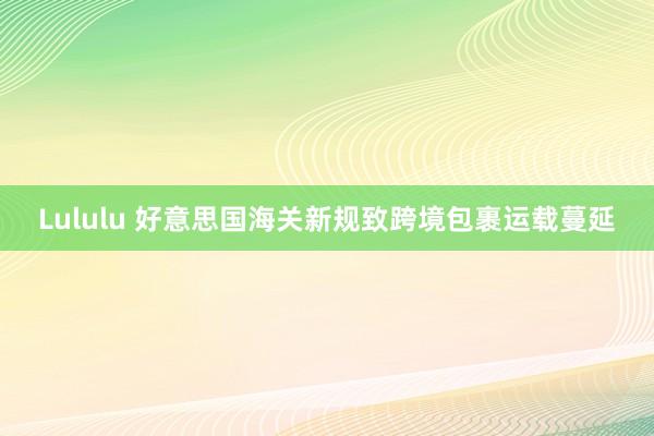 Lululu 好意思国海关新规致跨境包裹运载蔓延