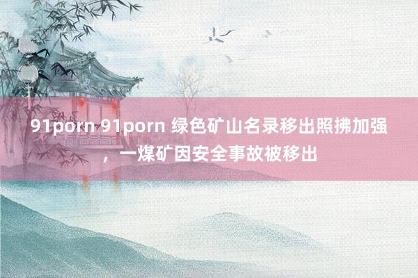 91porn 91porn 绿色矿山名录移出照拂加强，一煤矿因安全事故被移出
