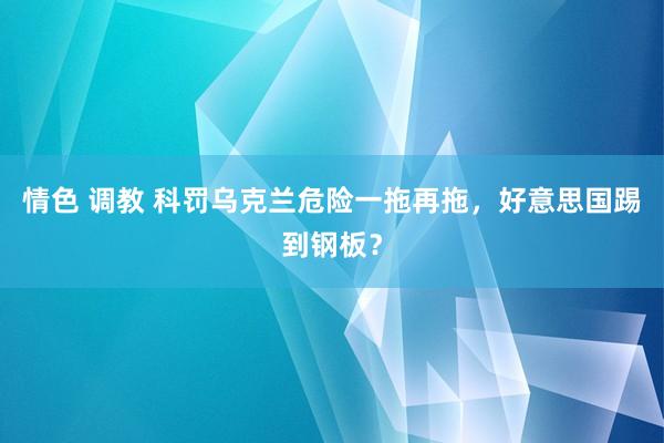 情色 调教 科罚乌克兰危险一拖再拖，好意思国踢到钢板？
