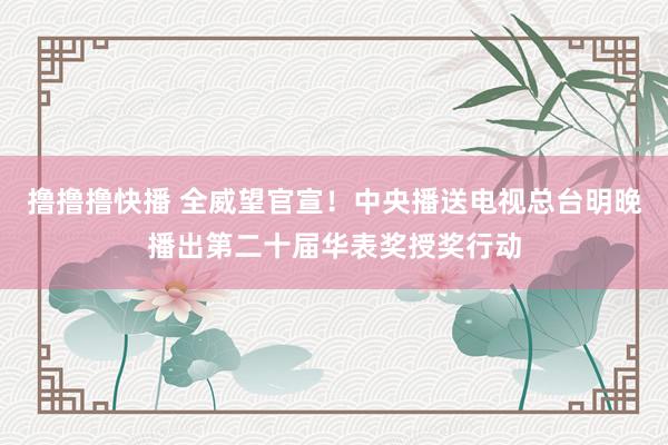 撸撸撸快播 全威望官宣！中央播送电视总台明晚播出第二十届华表奖授奖行动