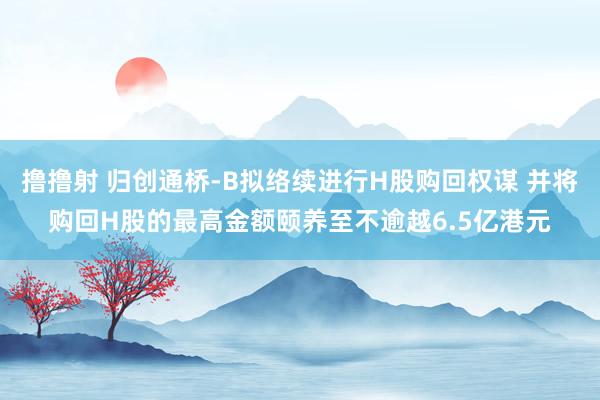 撸撸射 归创通桥-B拟络续进行H股购回权谋 并将购回H股的最高金额颐养至不逾越6.5亿港元